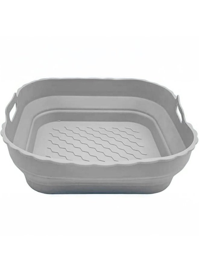 Air Fryer Liners Reusable Silicone Tray Foldable Kitchen Basket Versatile Square Baking Pot Accessories for Air Fryer, Microwave, Oven - Image 1